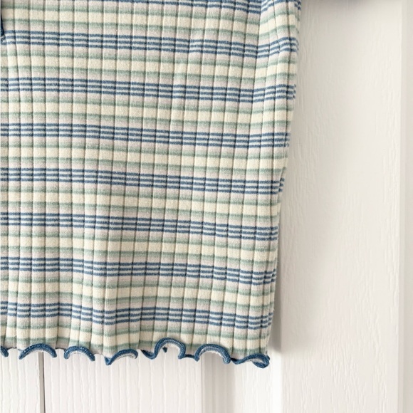 American Eagle Blue and Green Ribbed Shirt - Picture 4 of 4